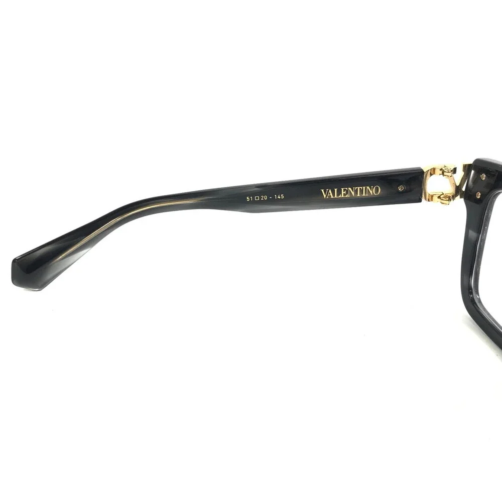 Valentino Eyeglasses Frames V-SIDE VLX-131A BLK-GLD Black Gray Gold 51-20-145